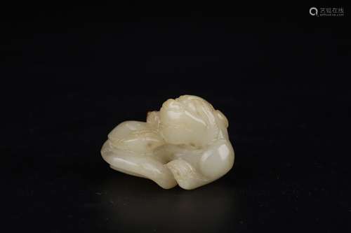 A Chinese Hetian Jade Beast Ornament