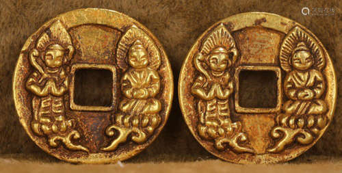 PAIR OF GOLD COINS