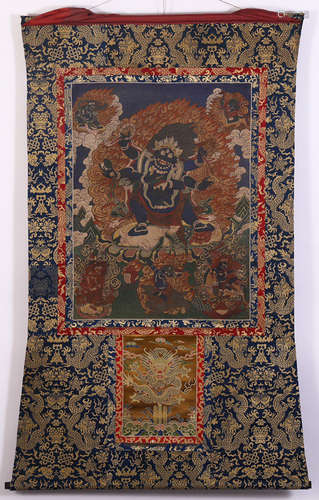 A MAHAKALA BUDDHA PATTERN THANGKA