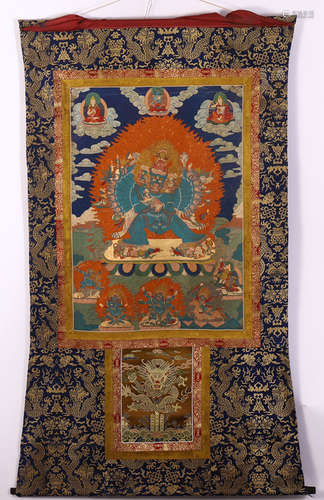 A YAMANTAKA BUDDHA PATTERN THANGKA