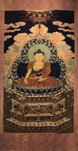 A KESI SAKYAMUNI BUDDHA PATTERN THANGKA