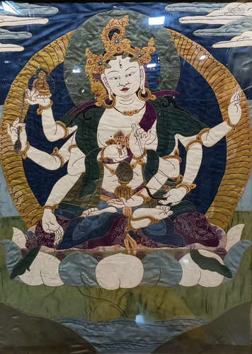 A TIBETAN BUDDHA PATTERN THANGKA