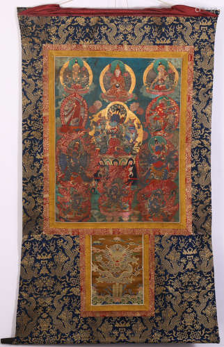 A BUDDHA PATTERN THANGKA