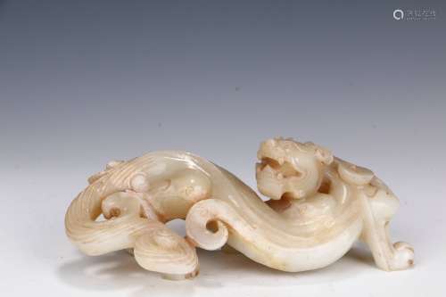 A Jade Carving with Dragon Design  in the seventeenth century