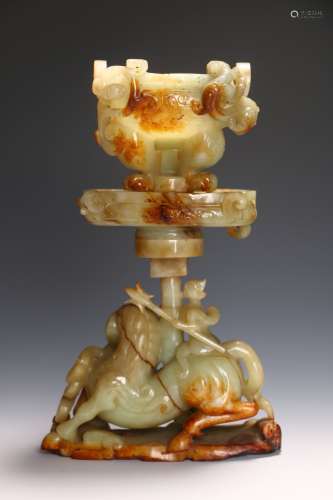 An Ancient Horse Jade Carving  in wartime  in the fifth century
