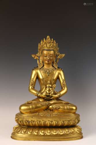 A Glit Bronze Tara Statue in the eighteenth century