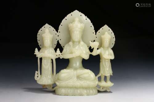 Hetian Jade Buddha Ornament in the seventeenth century