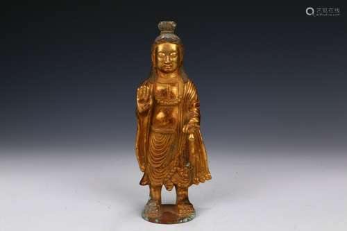 A Gilt Bronze Buddha Statue in the sixteenth century