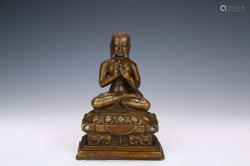 An Alloy Copper Statue of Sakyamuni    in the eighteenth century