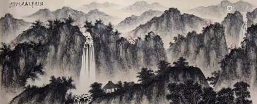 a painting of landscape by Fu Baoshi
