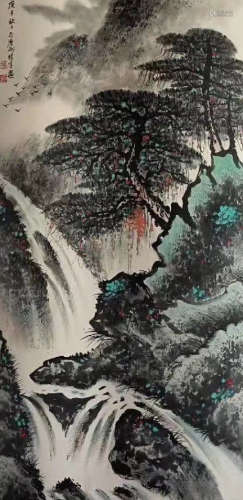 a painting of landscape by li xiongcai