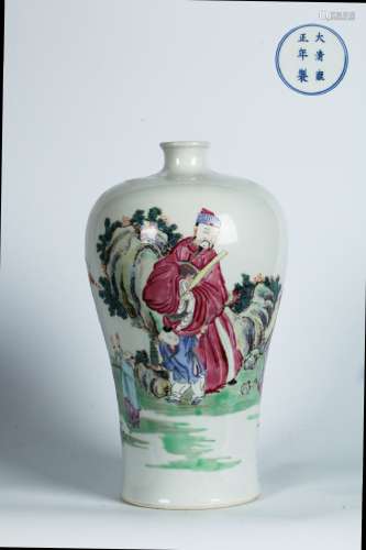 A Famille Rose Vase with figure painting    in the seventeenth century