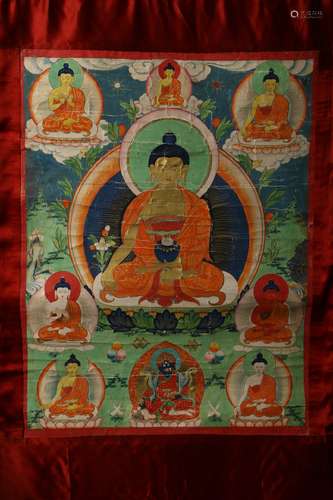 A Medicine Buddha Thangka in the seventeenth century