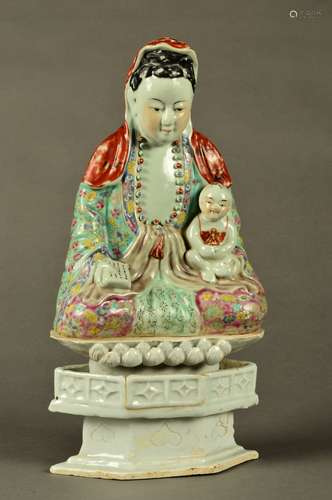 A  Famille Rose Guanyin Statue      in the nineteenth century