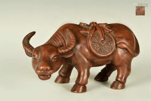 Old Collection A Purple-Clay Cattle Ornament