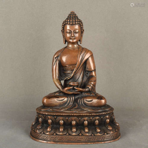 A Chinese Copper Statue of Sakyamuni