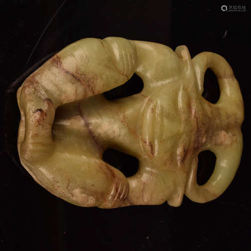 A Chinese Hetian Jade Carved Apollo Ornament