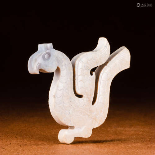 A Chinese Jade Carved phoenix Ornament