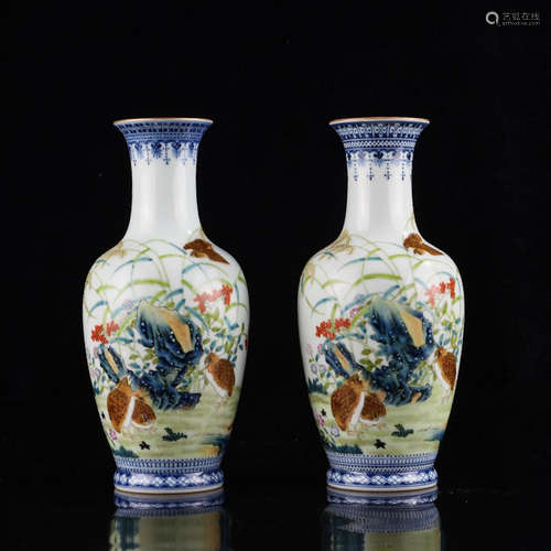 A Chinese Famille Rose Painted Porcelain Vase