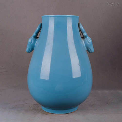 A Chinese Azure Glazed Porcelain Zun