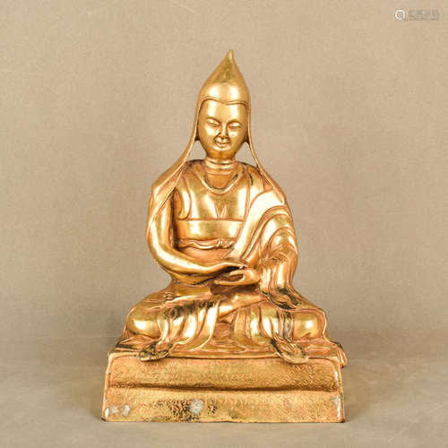 A Chinese Gild Bronze Statue of Medicine Buddha