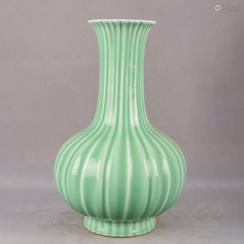 A Chinese Pea Green Glazed Porcelain Vase