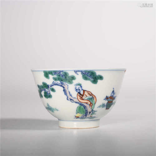 Kangxi of Qing Dynasty            Small cup of story of fighting color characters