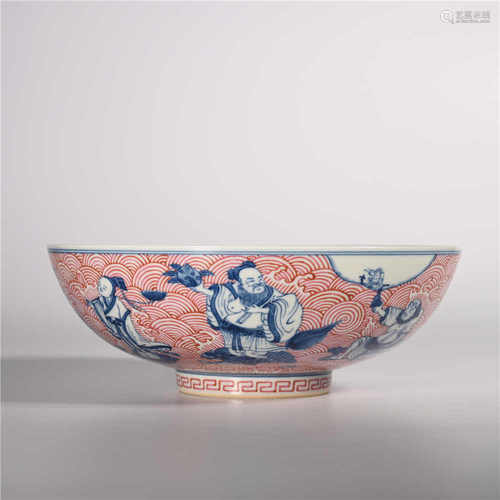 Qianlong of Qing Dynasty            Pastel eight immortals cross sea bowl