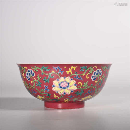 Qianlong of Qing Dynasty            Famille rose bowl