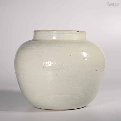 Jiajing of Ming Dynasty            White glazed jar