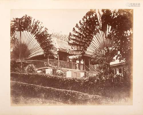 Two albumen silver prints mounted on original cardboard (recto/verso)...