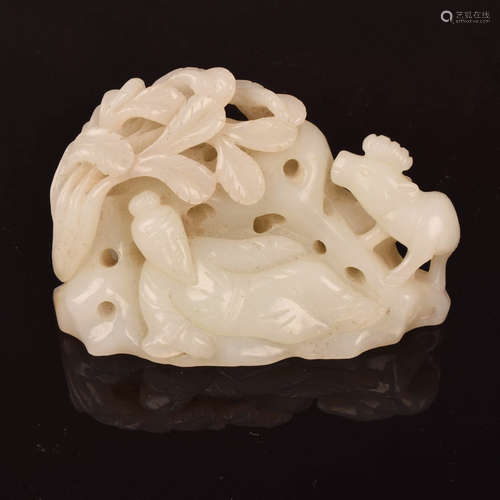 A Chinese Hetian Jade Carved Rockery Ornament