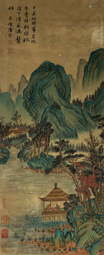 A Chinese Landscape Painting Scroll, Tang Yin Mark