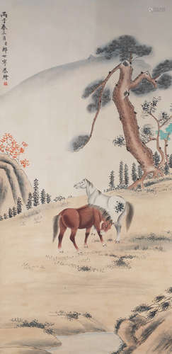 A Chinese Horse Painting, Lang Shining Mark