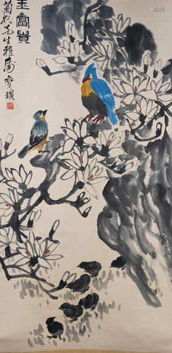 A Chinese Flower&Bird Painting, Qi Baishi Mark