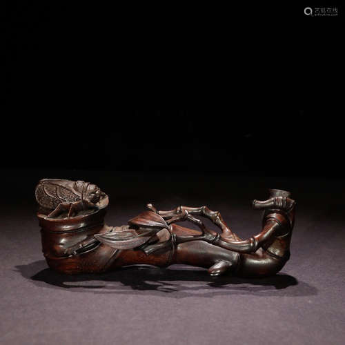 A Chinese Red Sandalwood Carved Brush Rack