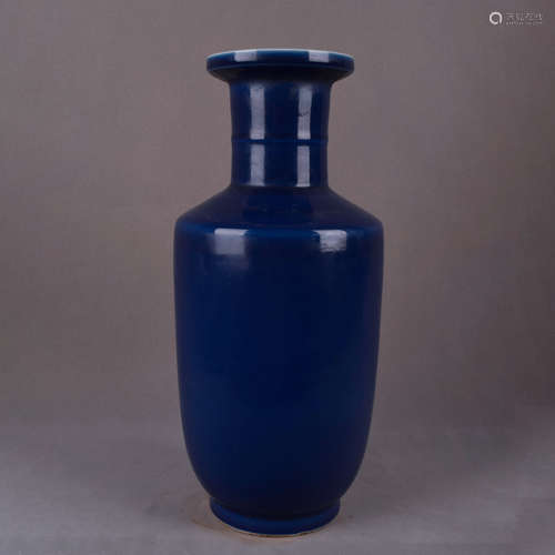 A ChineseAltar Blue Glazed Porcelain Vase