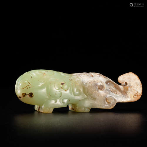 A Chinese Jade Carved Tiger Ornament