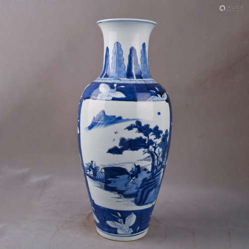 A Chinese Blue and White Porcelain Guanyin Vase