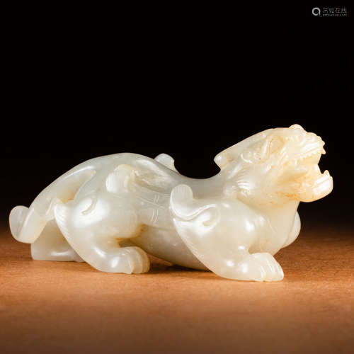 A Chinese Jade Carved Beast Ornament