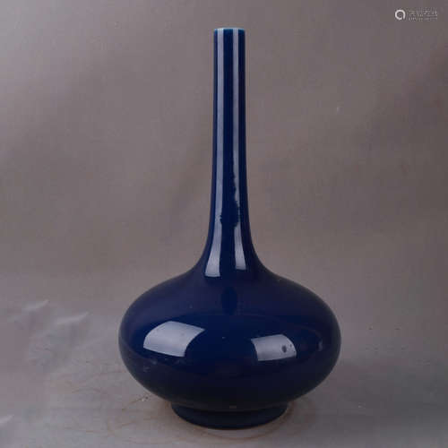 A Chinese Altar Blue Glazed Porcelain Vase