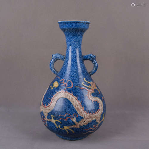 A Chinese Snow Blue Dragon Pattern Porcelain Vase