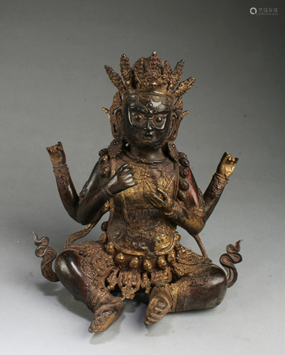 Chinese Bronze Bodhisattva Statue