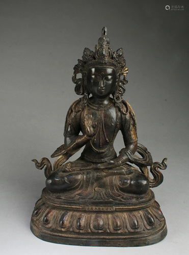 Chinese Bronze Bodhisattva Statue