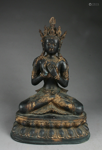 Chinese Gilt Bronze Bodhisattva Statue