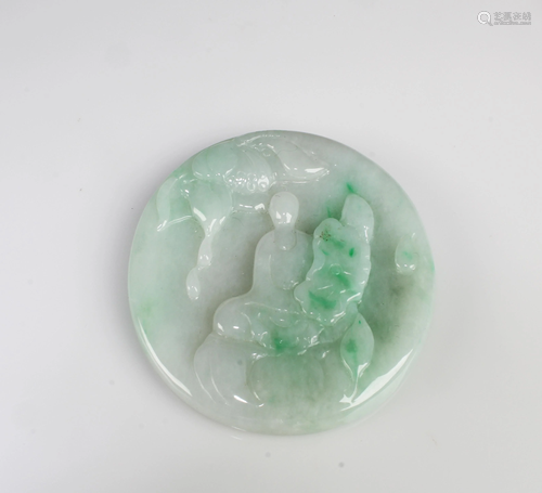 A Carved Jadeite Jade Pendant