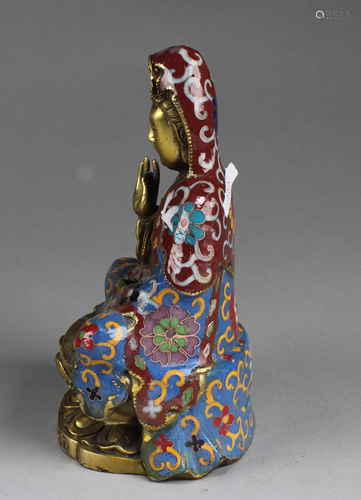 A Cloisonne Guanyin Statue