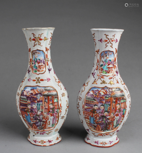 A Pair of Fine Antique Chinese Famille Rose Porcelain