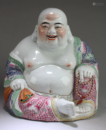 Chinese Famille Rose Buddha Statue