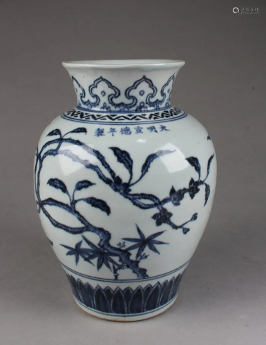 Chinese Blue & White Porcelain Jar